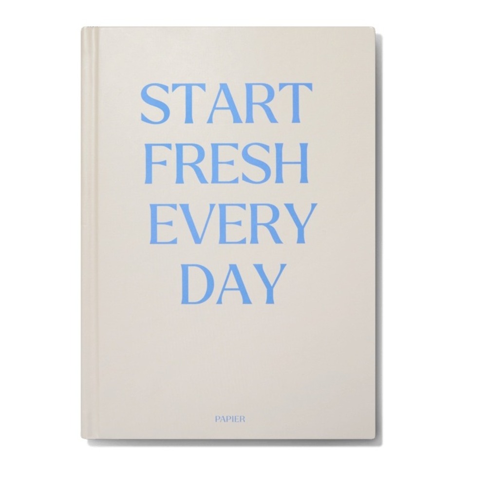 NEW Papier Daily Planner Blue Hardback Undated Agenda Monthly Summary Reflection